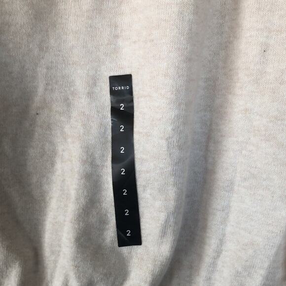 NWOT Cream Torrid LOVE Scoop Necked Long Sleeve Pullover Cotton Sweater Sz L - Picture 5 of 8